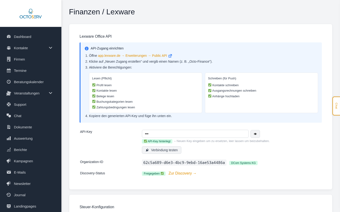 Einstellungen &ndash; Finanzen